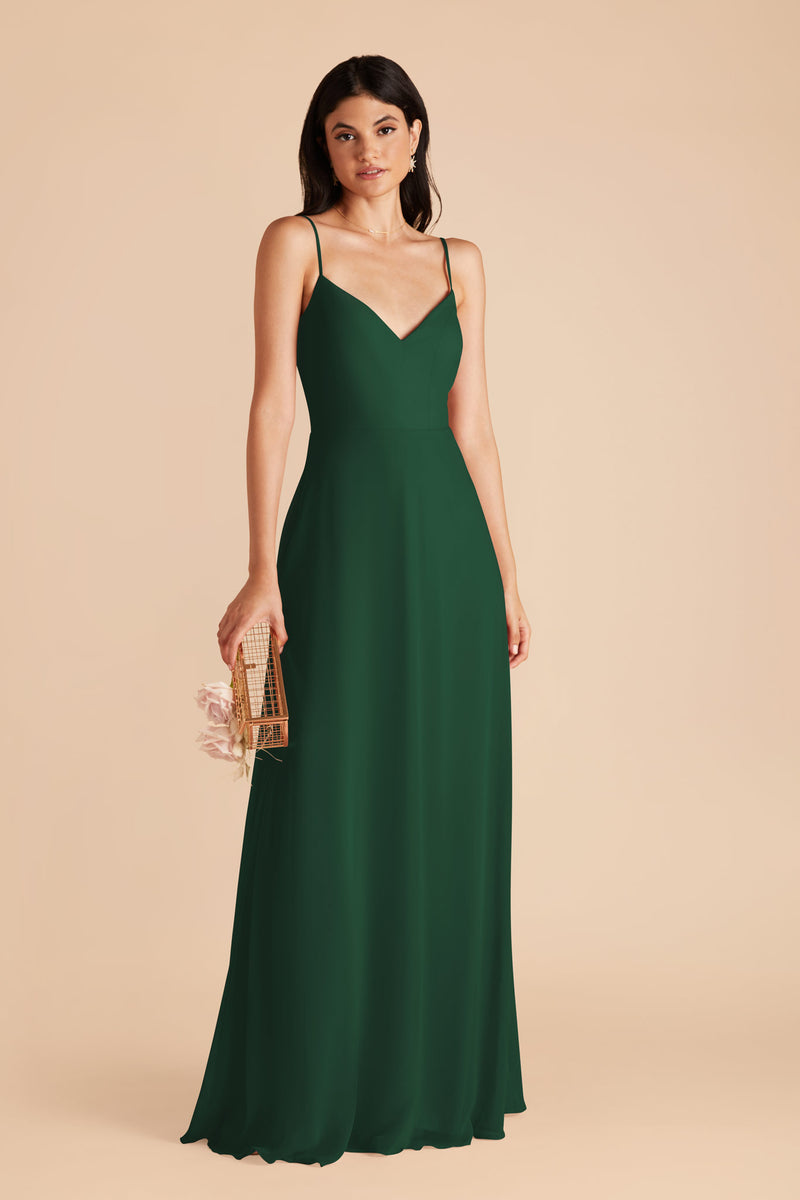 Forest Green Devin No Slit Dress by Birdy Grey