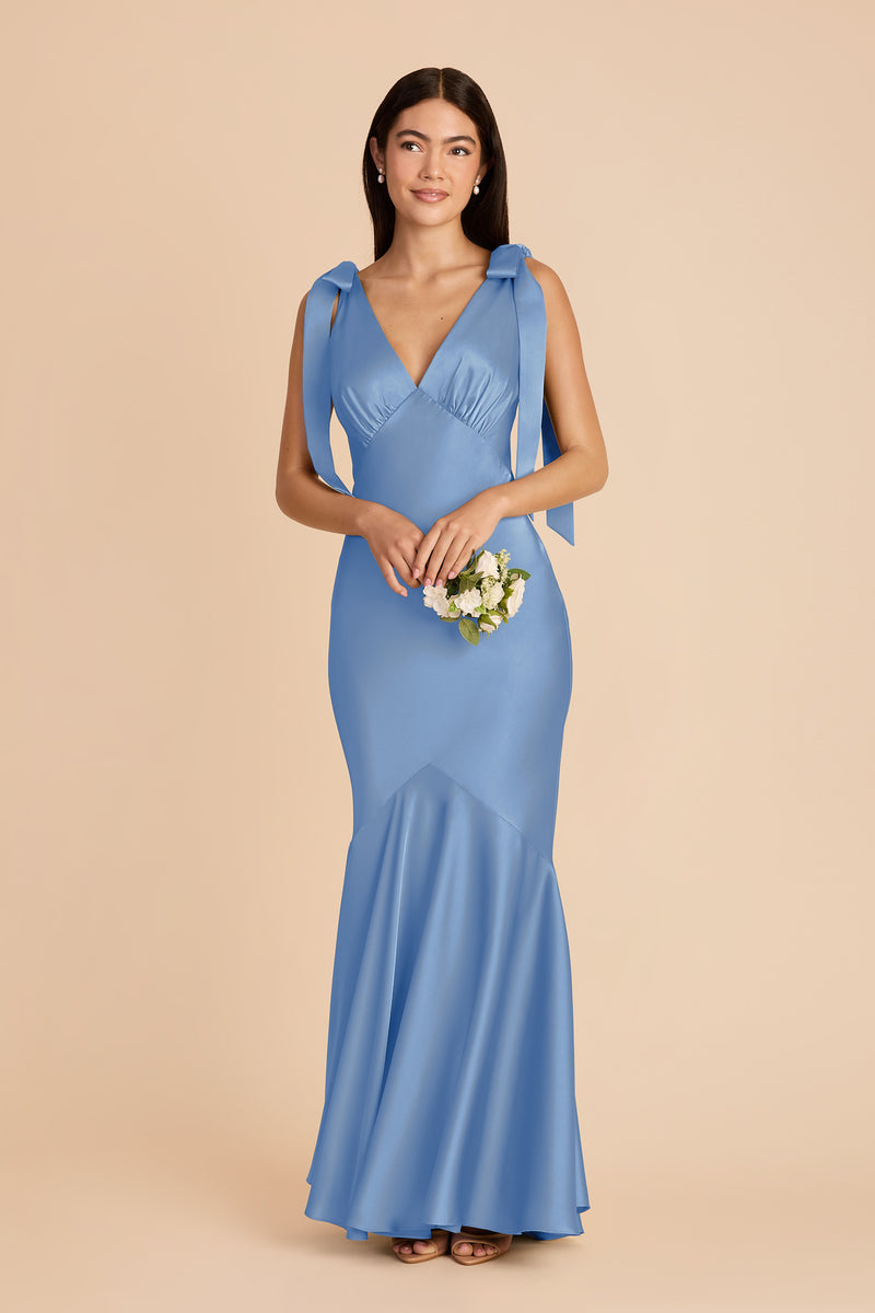Gwen Matte Satin Dress - Bluebell XXL / BLUEBELL / Rush Production
