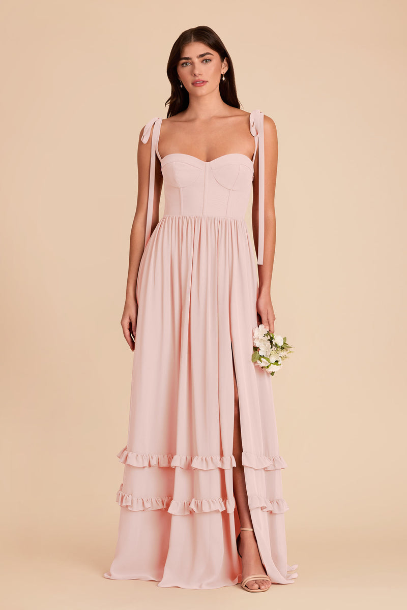 Blush Pink Evelyn Chiffon Dress by Birdy Grey