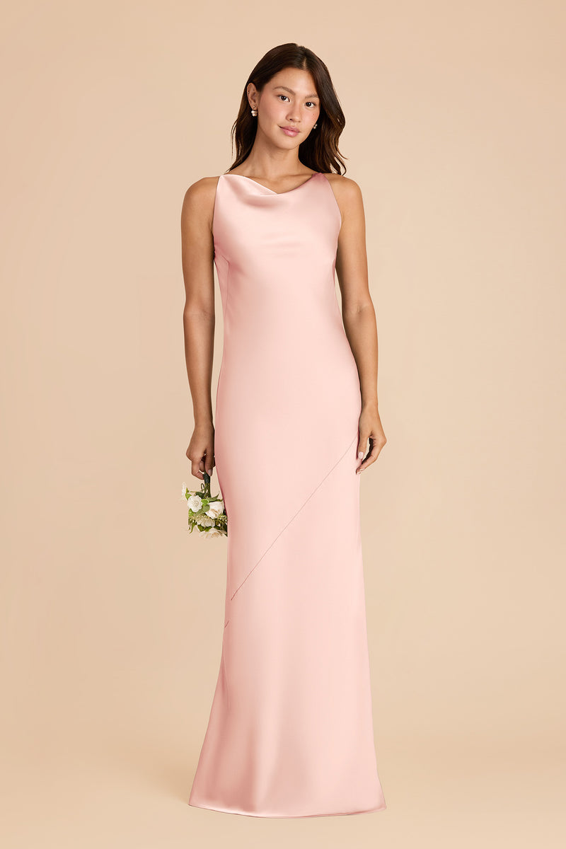 Blush Pink Dasha Matte Satin Dress by Birdy Grey