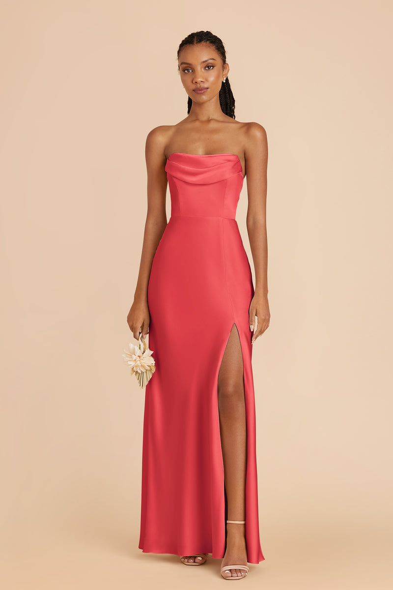 Mia Matte Satin Dress - Guava XL / GUAVA / Rush Production