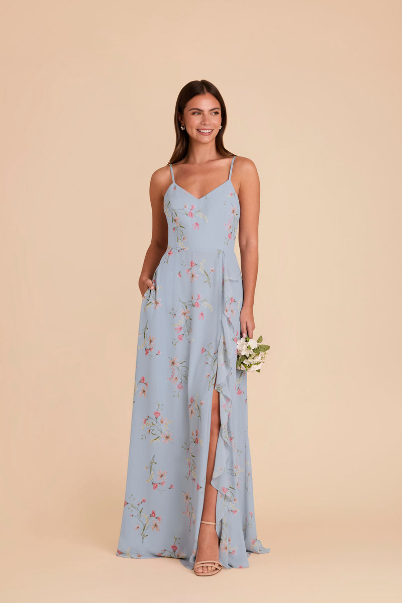 Periwinkle Blue Le Fleur Theresa Chiffon Dress by Birdy Grey