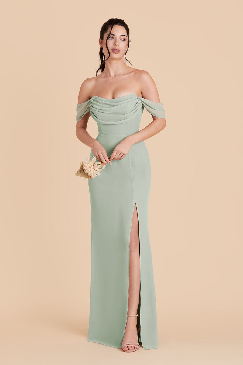 Sage Mira Chiffon Dress by Birdy Grey