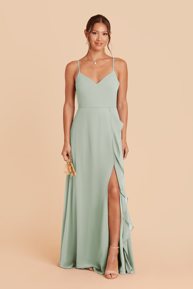 Sage Theresa Chiffon Dress by Birdy Grey