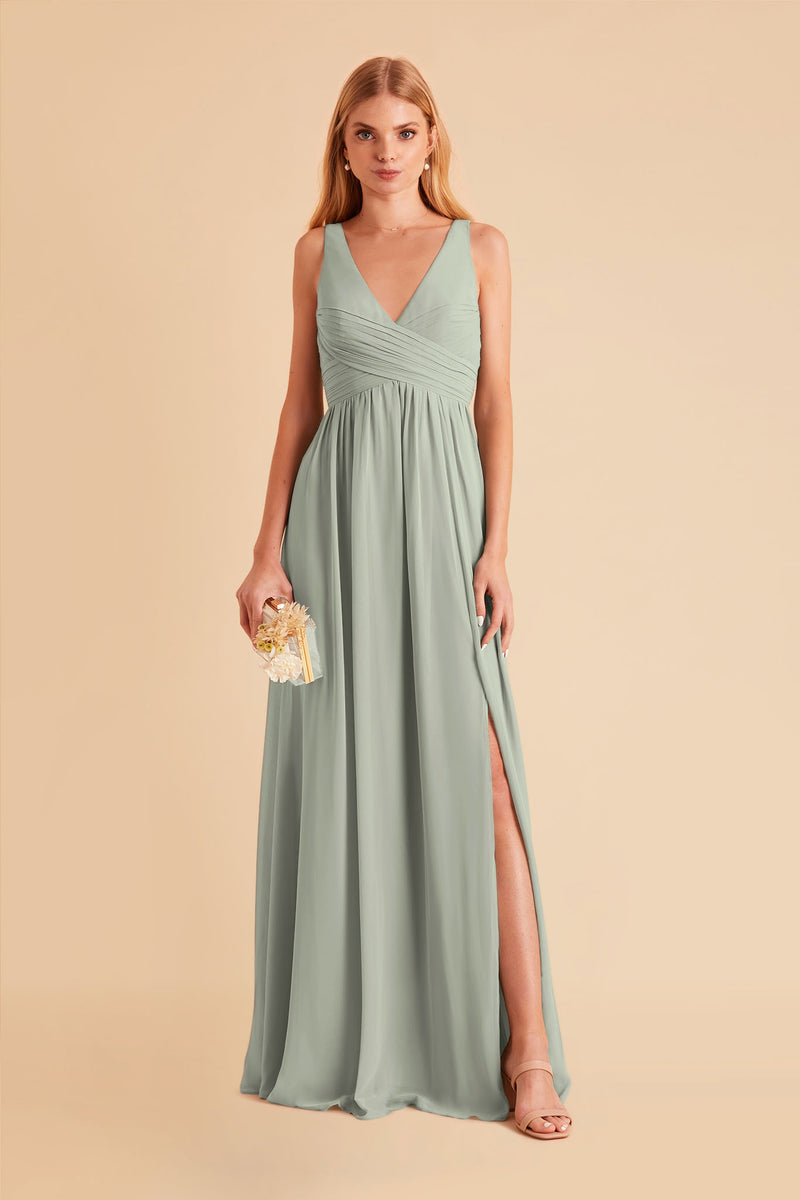 Sage Laurie Chiffon Dress by Birdy Grey