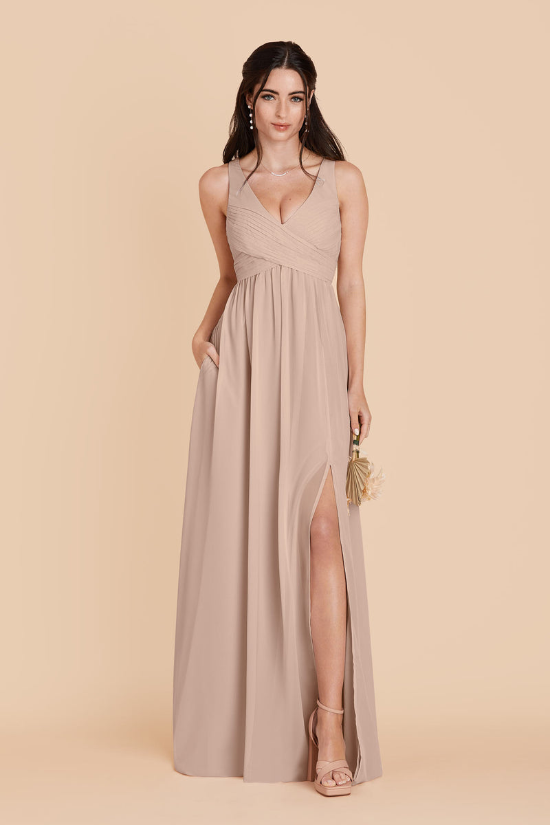 Taupe Laurie Chiffon Dress dress by Birdy Grey