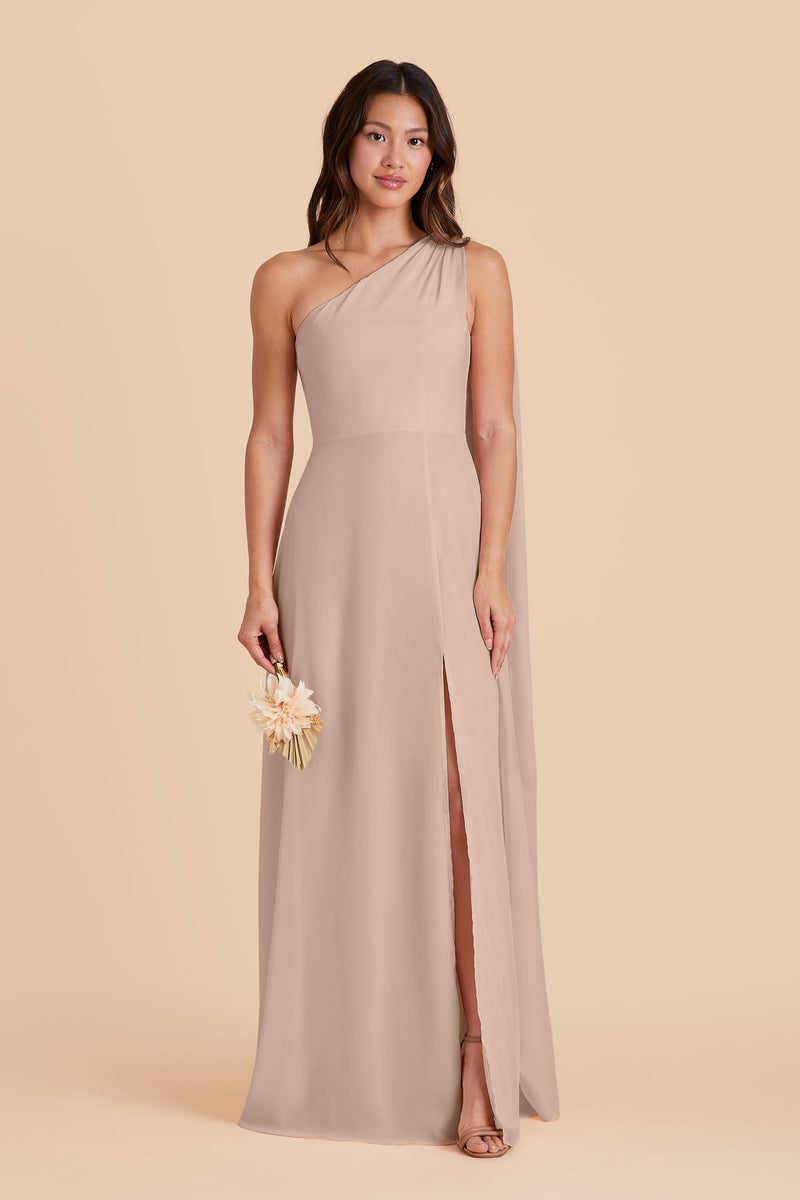 Taupe Melissa Chiffon Dress dress by Birdy Grey