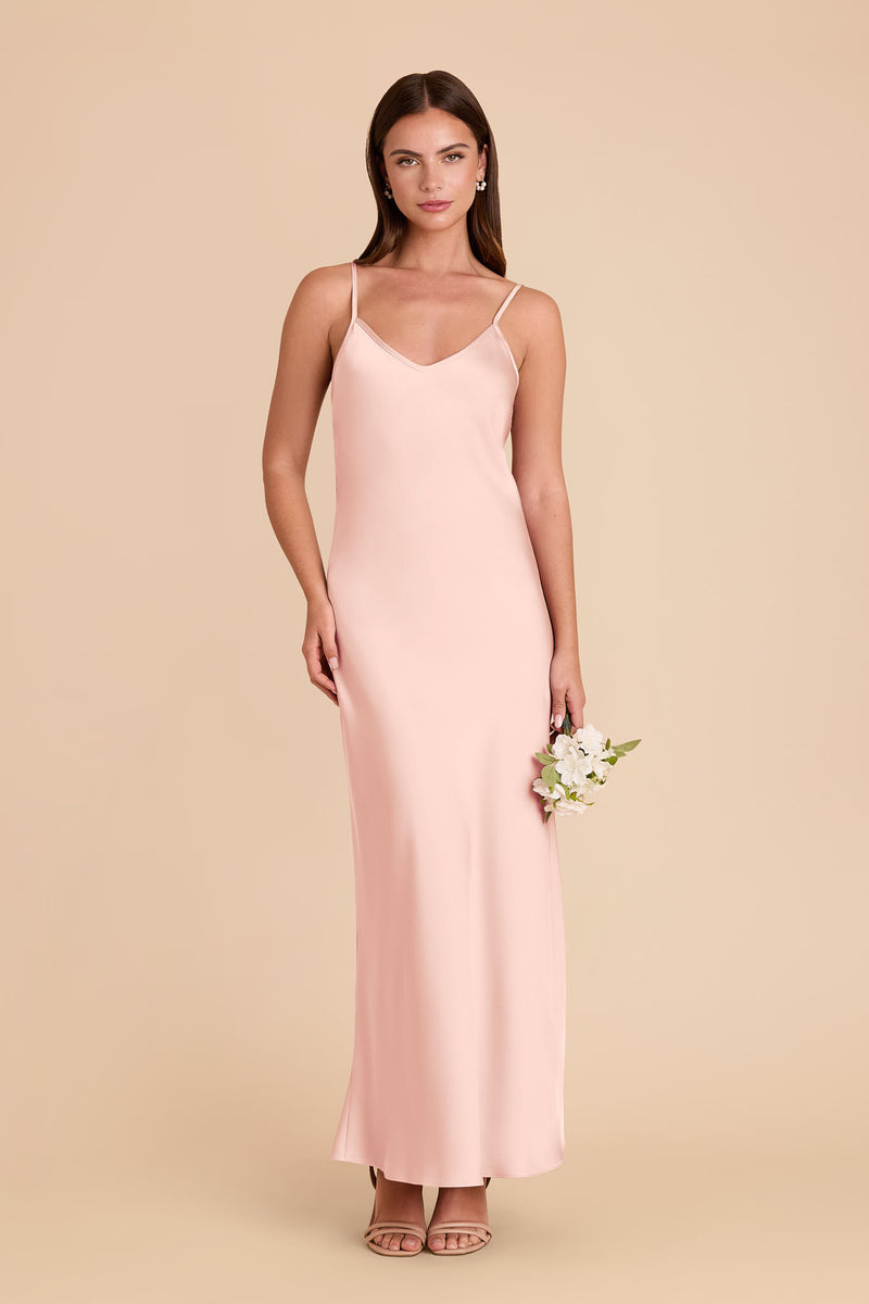 Blush Pink Alice Matte Satin Dress by Birdy Grey