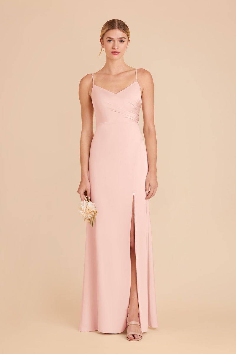 Blush Pink Catherine Matte Satin Dress by Birdy Grey