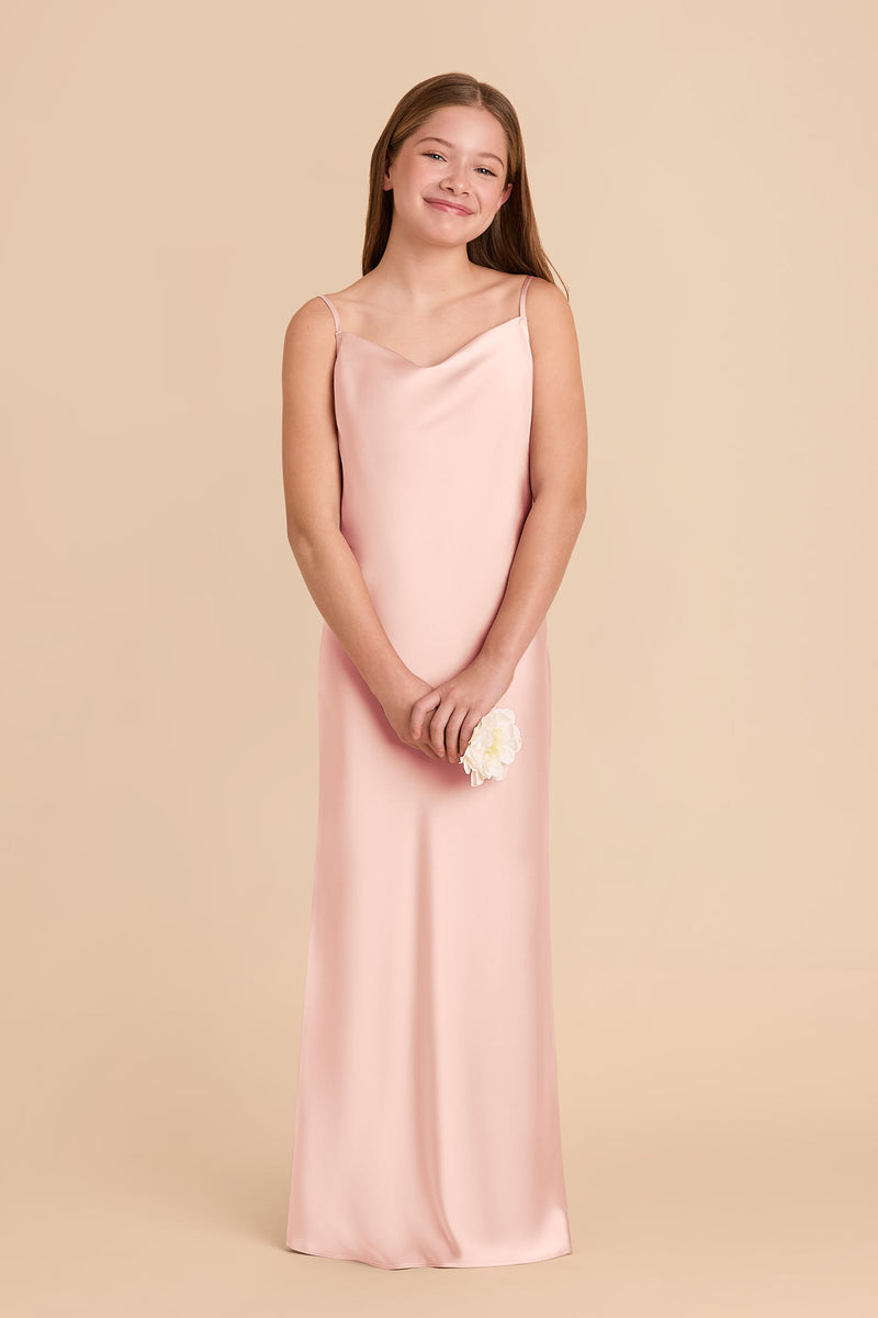 Blush Pink Elisa Junior Matte Satin Dress by Birdy Grey