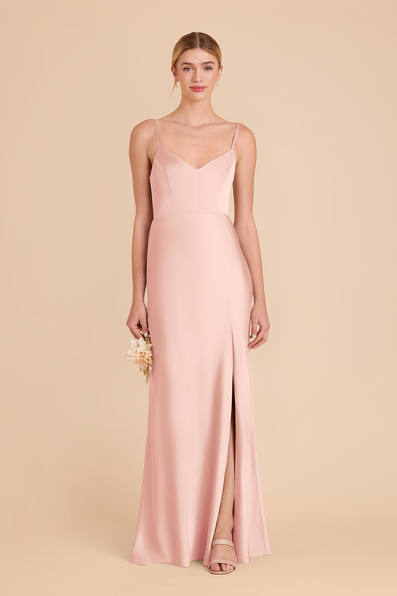 Blush Pink Jay Matte Satin Dress by Birdy Grey